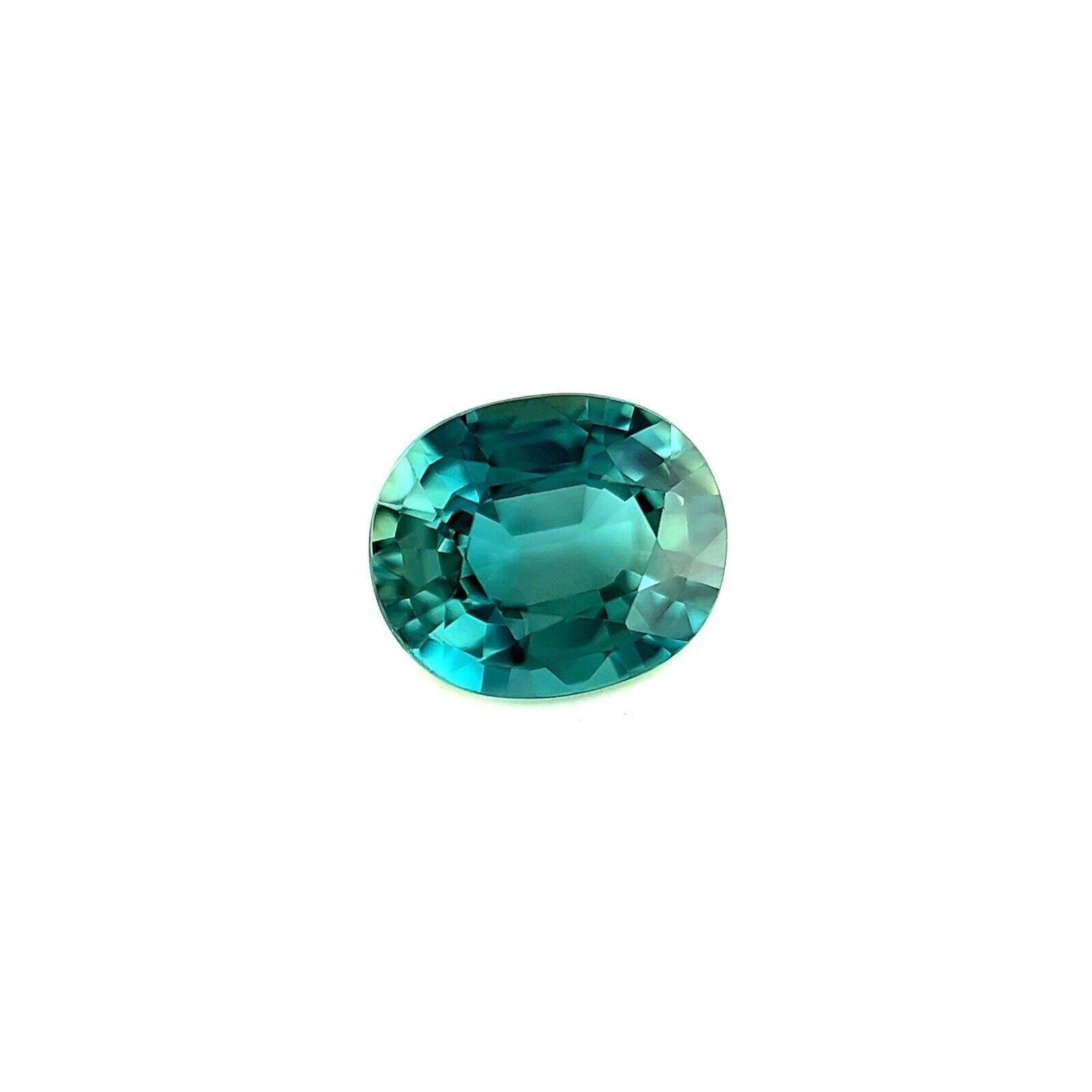 Teal Sapphire 1.18Ct Natural Vivid Green Blue Australian Oval Cut Gem VS
 
 Nature Unique Green Blue Teal Australian Sapphire Gemstone.
 Saphir de 1,08 carat d'une magnifique couleur vert bleu 