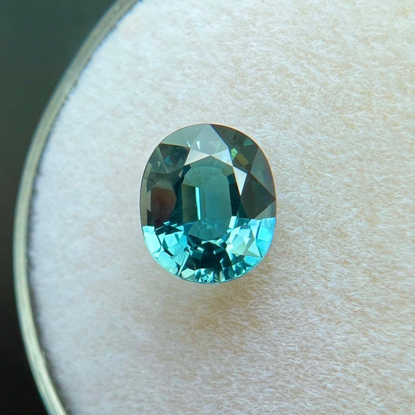 Teal Sapphire 1.18Ct Natural Vivid Green Blue Australian Oval Cut Gem VS In New Condition For Sale In Birmingham, GB