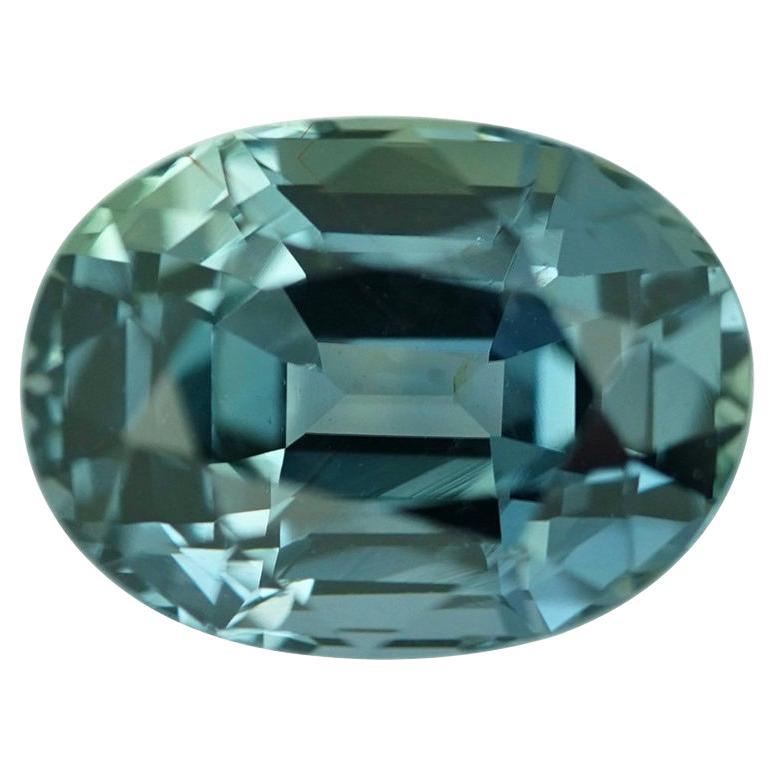 Saphir sarcelle taille ovale 2,58 carats, pierre précieuse naturelle non chauffée