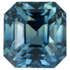 Teal Sapphire 2.59 Ct Square Emerald Cut Natural Unheated. Loose Gemstone