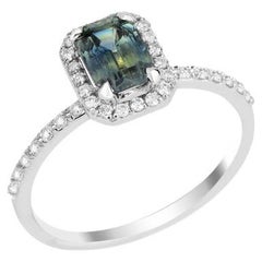 Teal Sapphire And Diamond 1.30ct Ring