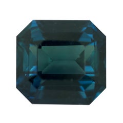 Teal Sapphire Emerald Cut Natural Heated, Loose Gemstone
