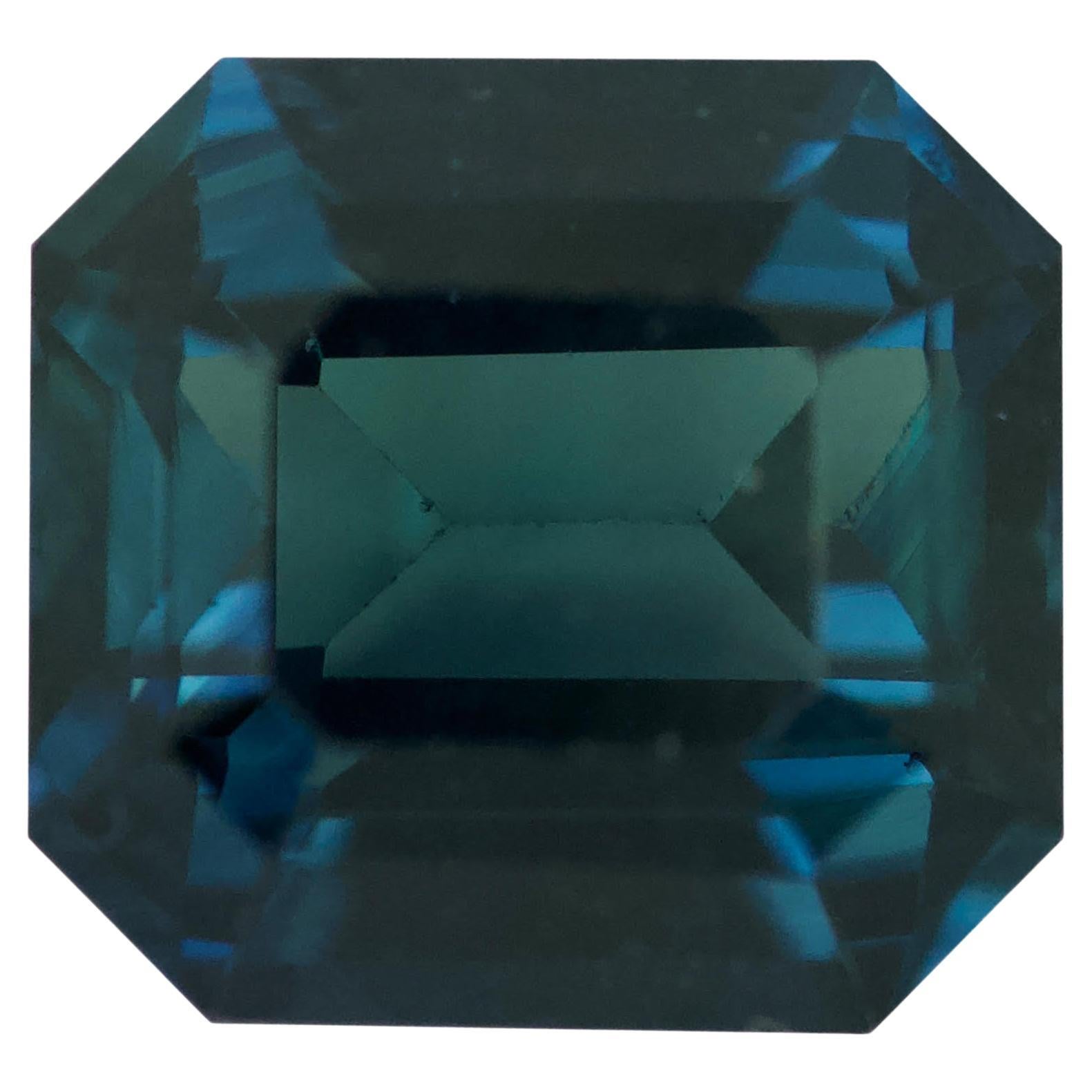Teal Sapphire Emerald Cut Natural Heated, Loose Gemstone For Sale