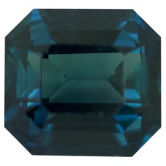 Teal Sapphire Emerald Cut Natural Heated, Loose Gemstone