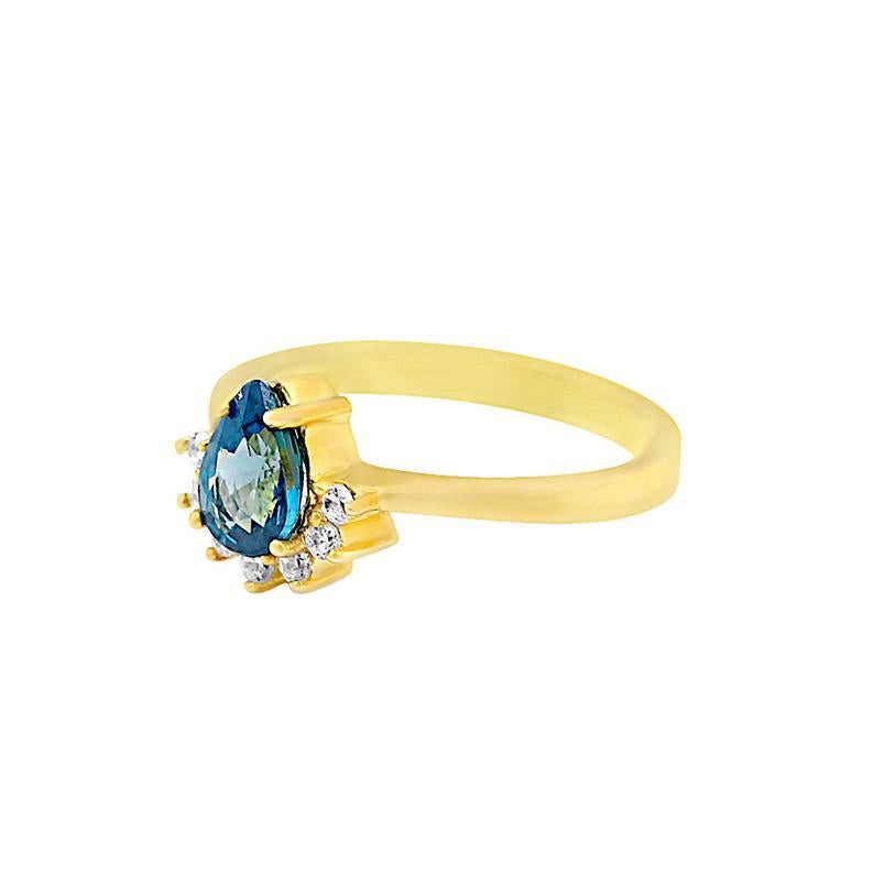 teal sapphire wedding ring