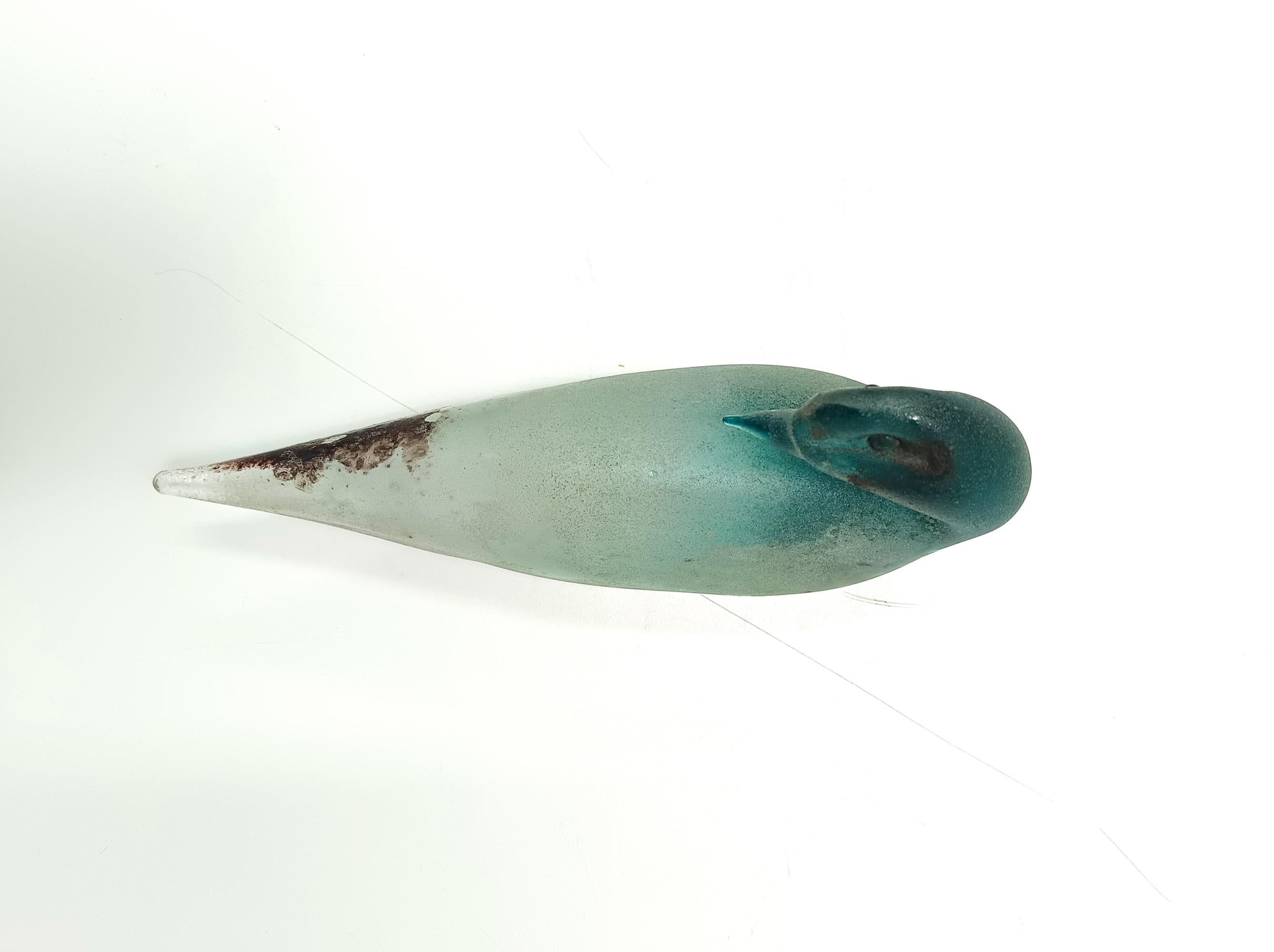 Vetro di Murano Uccello in vetro di Gino Cenedese Scavo, Italia. Firmato ed etichettato in vendita