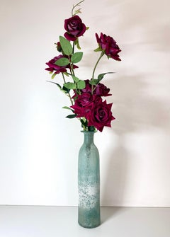 Teal Scavo Glass Bottle Vase attr. to Gino Cenedese, Italy