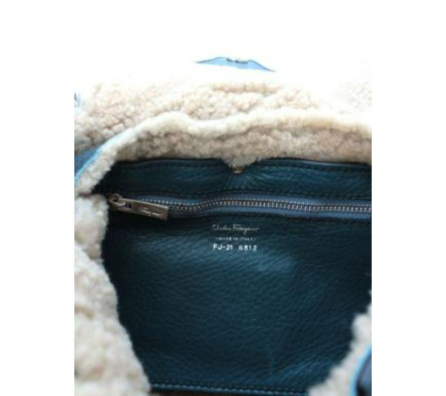 Teal Shearling Bag For Sale 1