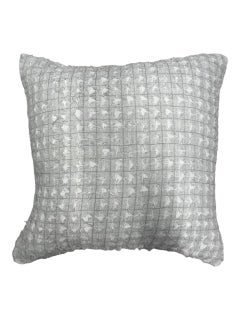 Teal Silk " Seeing Eye" Pillow with Shirred Cotton Back