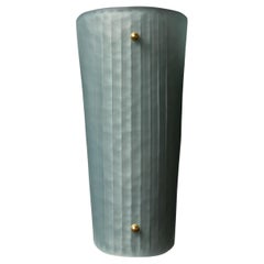 Teal Smoked Murano Glass Grooved Wall Sconces