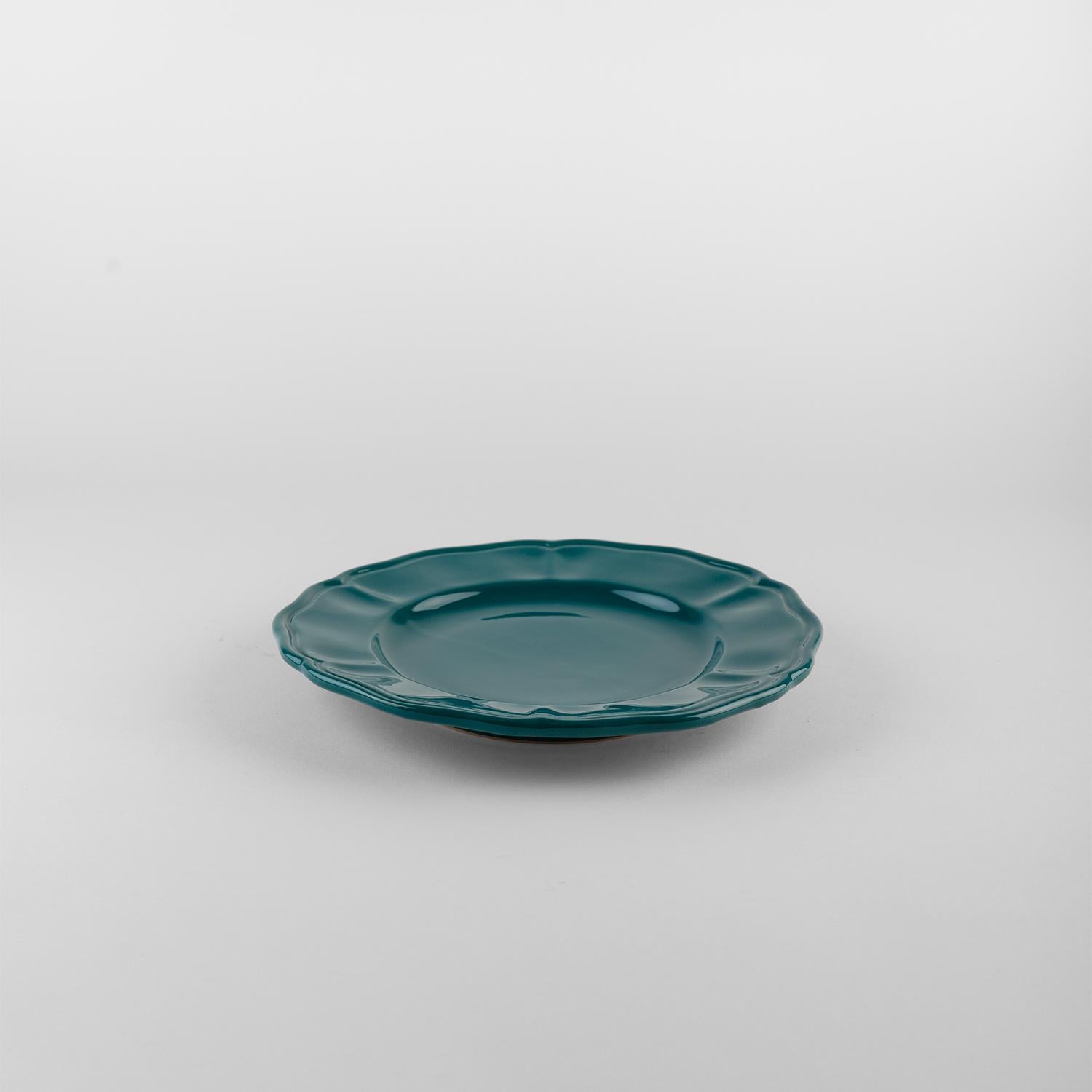 Los platos hondos Teal sirven: Sopa, soporte, plato auxiliar para 4. Hecho a mano en Italia 2024 Italiano en venta
