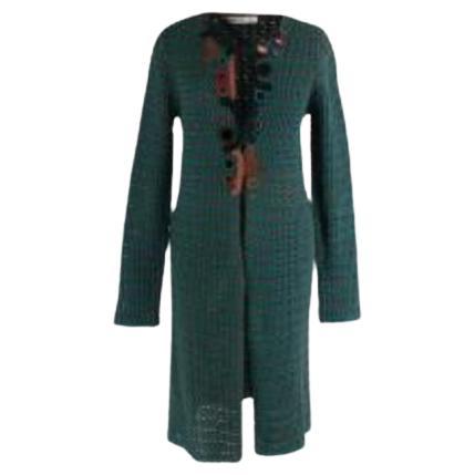 Prada green and brown mink fur and rib knit cardigan, fw 2000 at 1stDibs