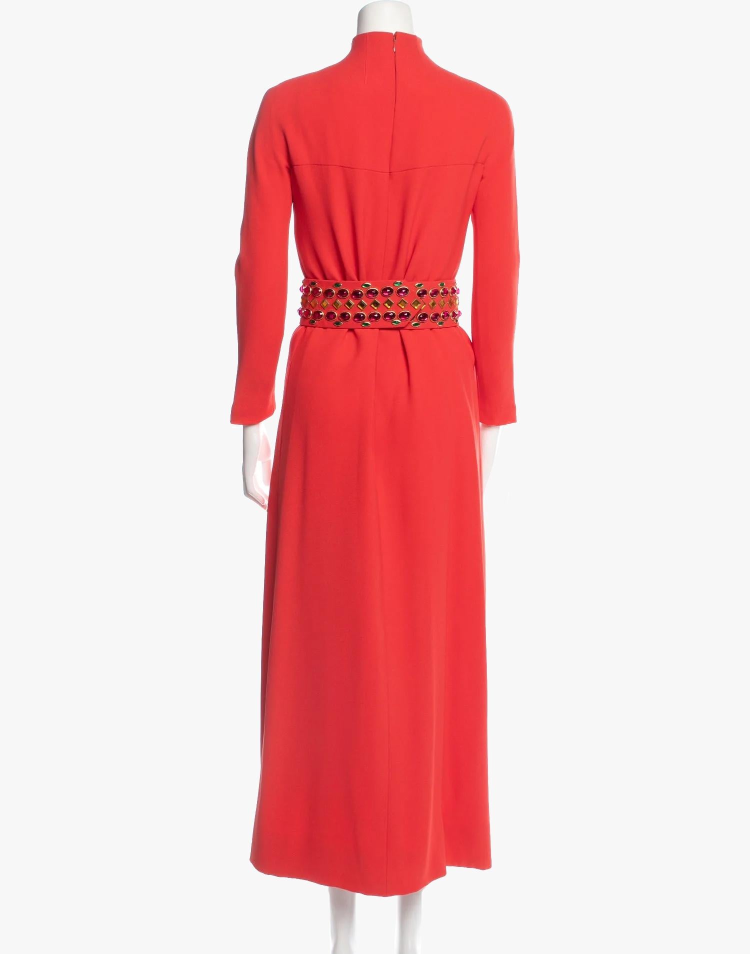 Vestido de noche vintage Teal Traina, años 70 Rojo en venta
