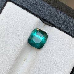 Teal Two Tone Natural Tourmaline 2.40 Carat Cushion Cut Loose Gemstone for Ring