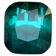 Teal Two Tone Natural Tourmaline 2.40 Carat Cushion Cut Loose Gemstone for Ring