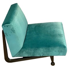 Teal Velvet Garbo Slip Chair