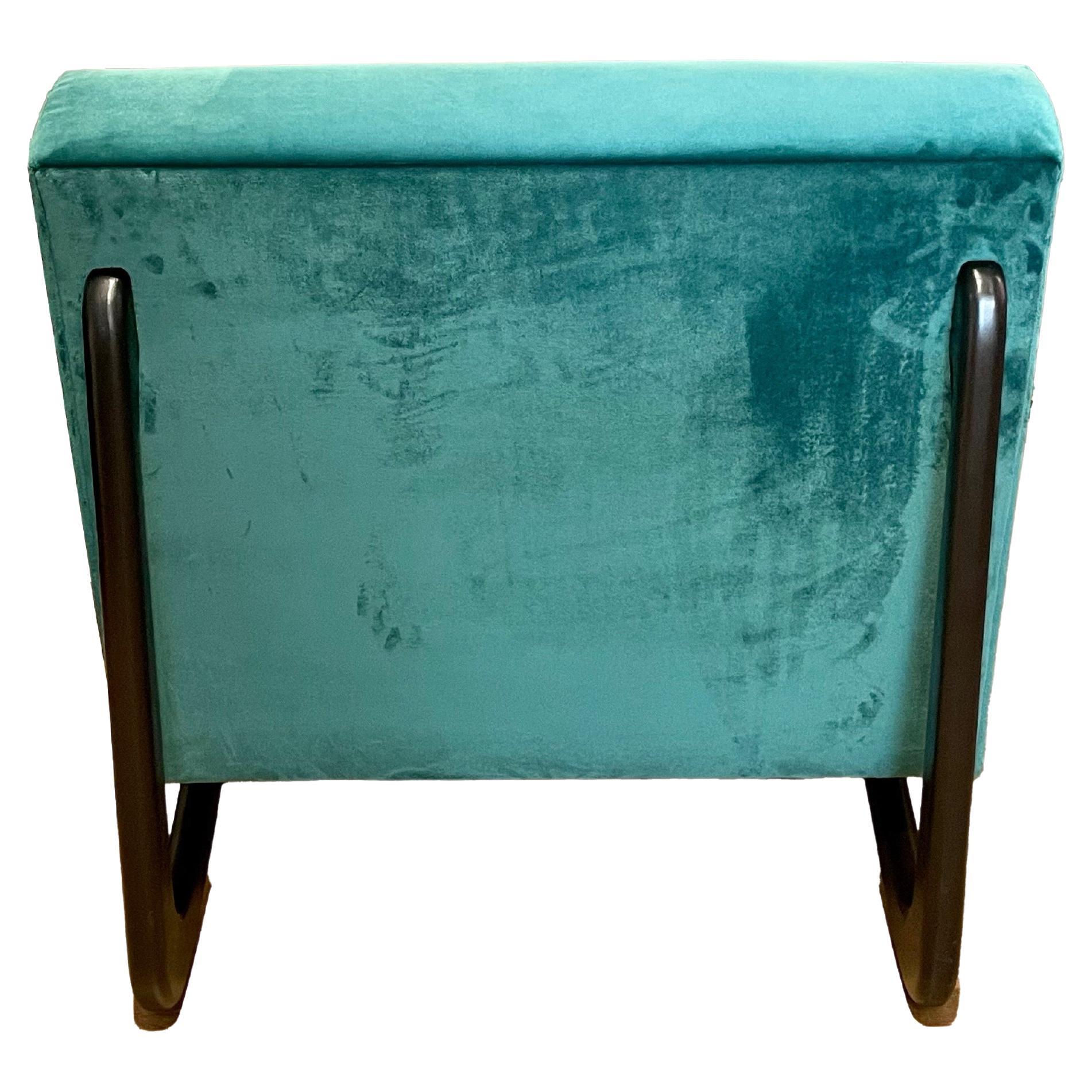 Teal Velvet Garbo Slip Chair In New Condition For Sale In West Hollywood, CA
