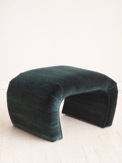 Teal Velvet Waterfall Bench