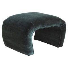 Retro Teal Velvet Waterfall Bench