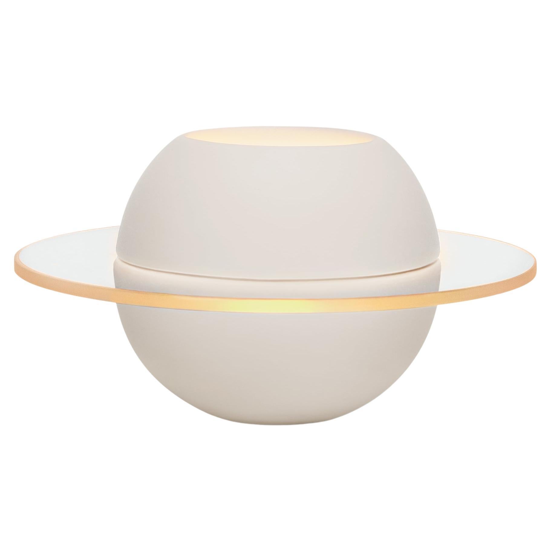 Tealight Candle Holder "Sfär White Sand" in Glass and Porcelain