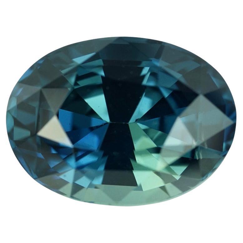 Teal	Sapphire	Oval 4.75 ct Natural Unheated GIA Certified