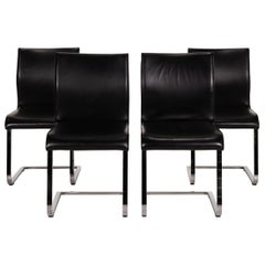 Team 7 Magnum Chair Set Black 4x Cantilever Chairs