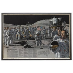 "Coéquipiers dans la plus grande aventure de l'humanité" Affiche vintage de l'équipage d'Apollo:: 1973