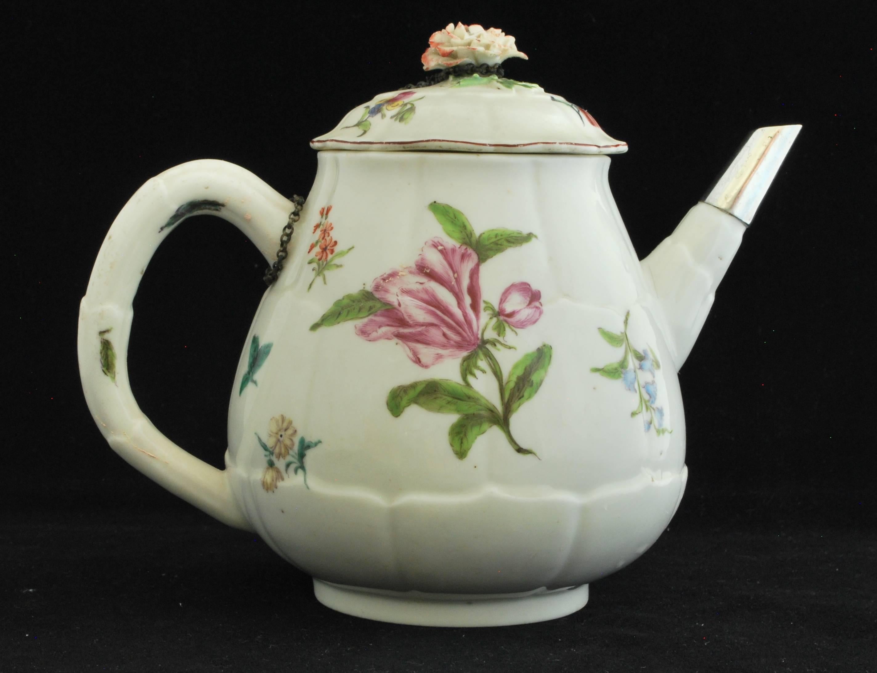 Molded Teapot in Artichoke Shape, Chelsea, circa 1755