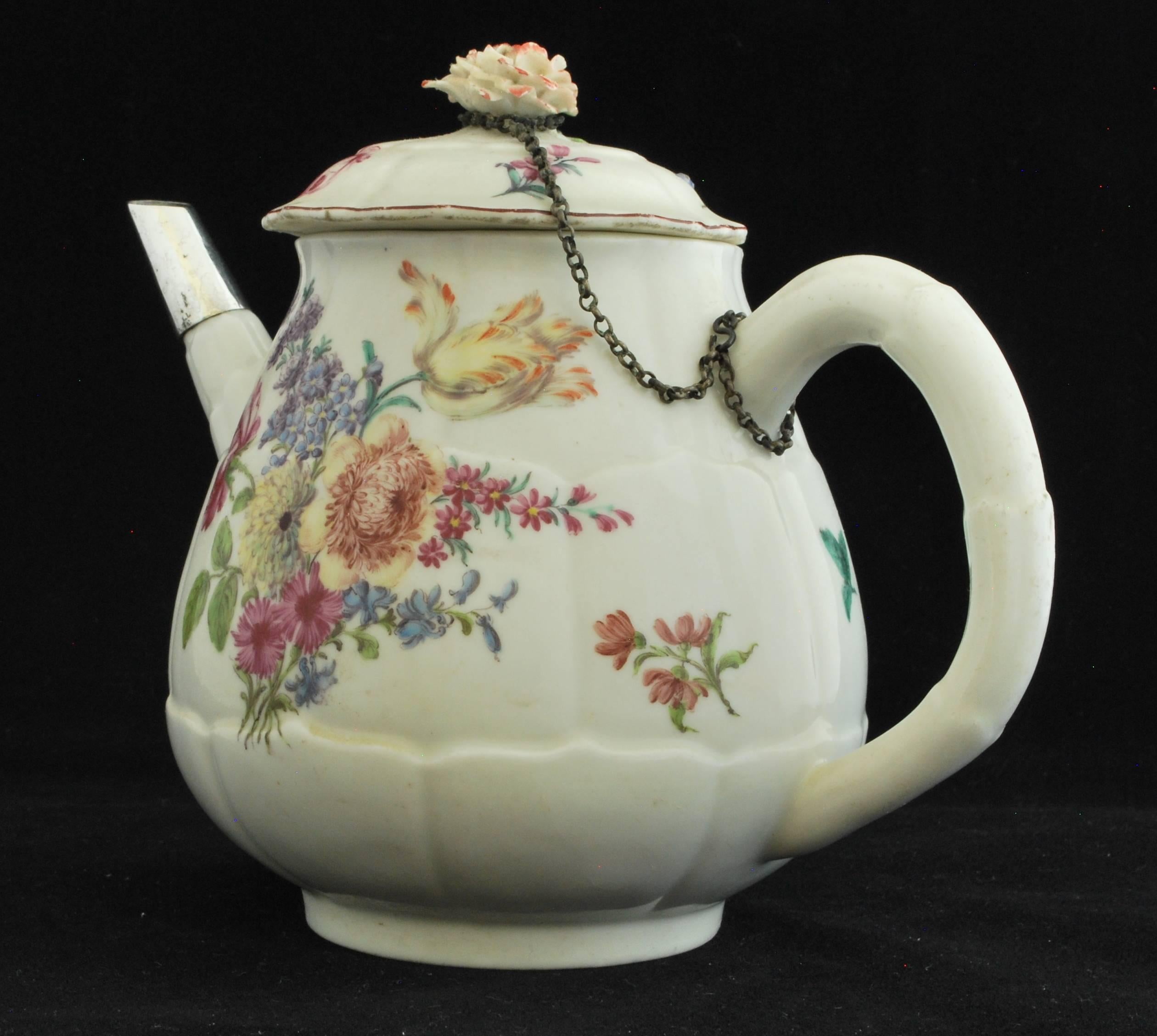 Porcelain Teapot in Artichoke Shape, Chelsea, circa 1755