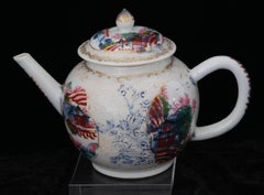 Teapot, Stag Hunt Pattern, China, circa 1740, Decorated in London by Giles