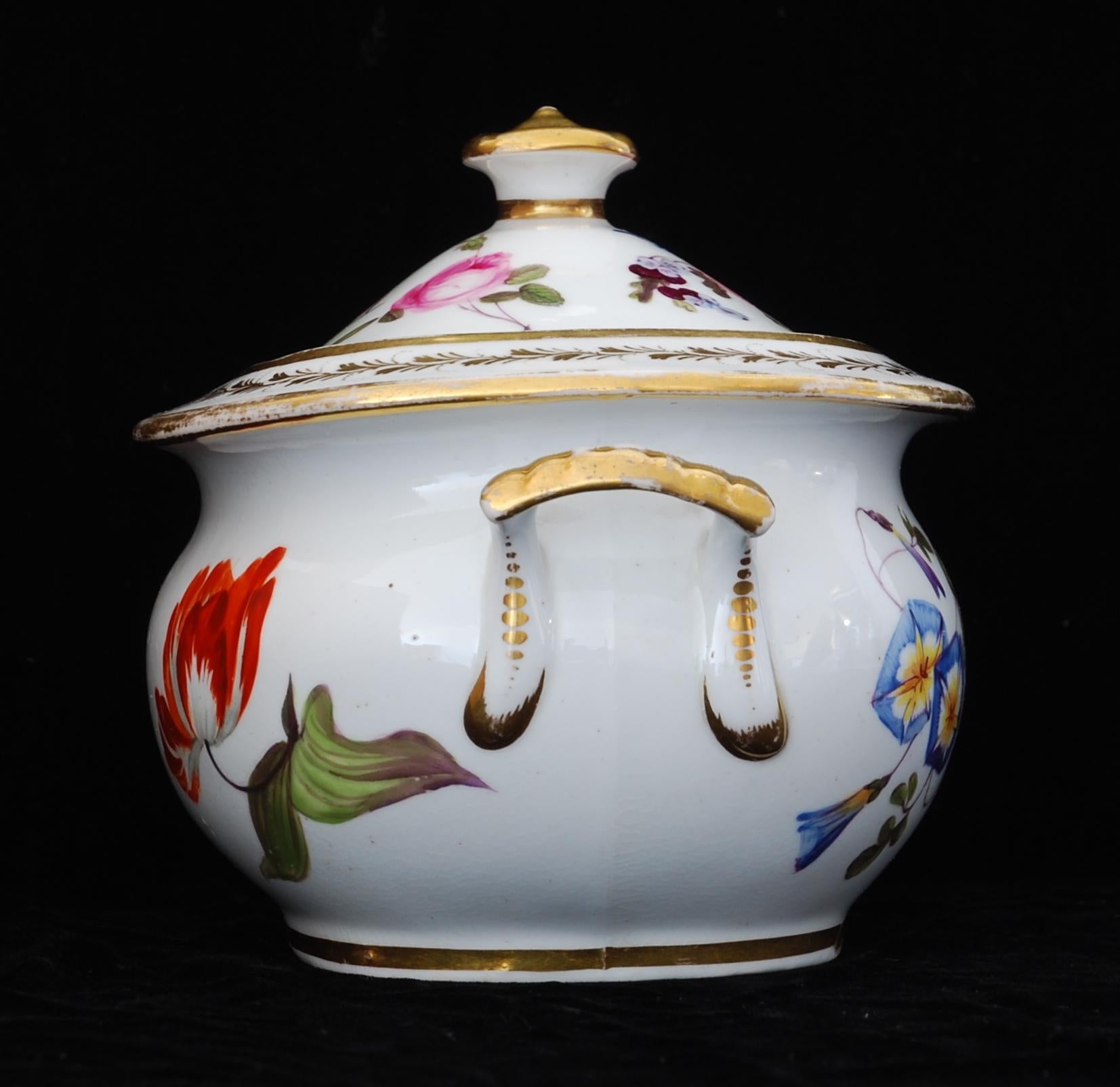 Teapot, Creamer, Sugar Nantgarw Porcelain, circa 1815 For Sale 1
