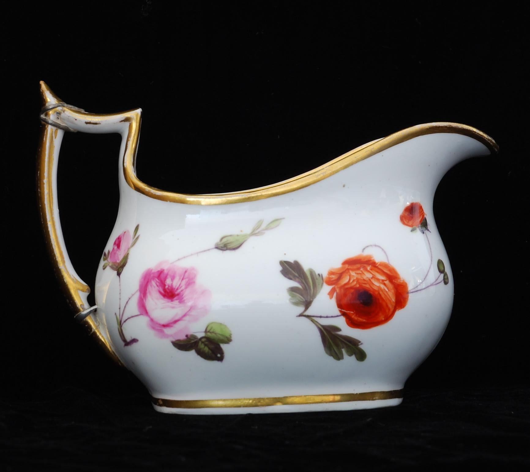 Teekanne, Milchkännchen, Zucker Nantgarw Porzellan, um 1815 im Angebot 13