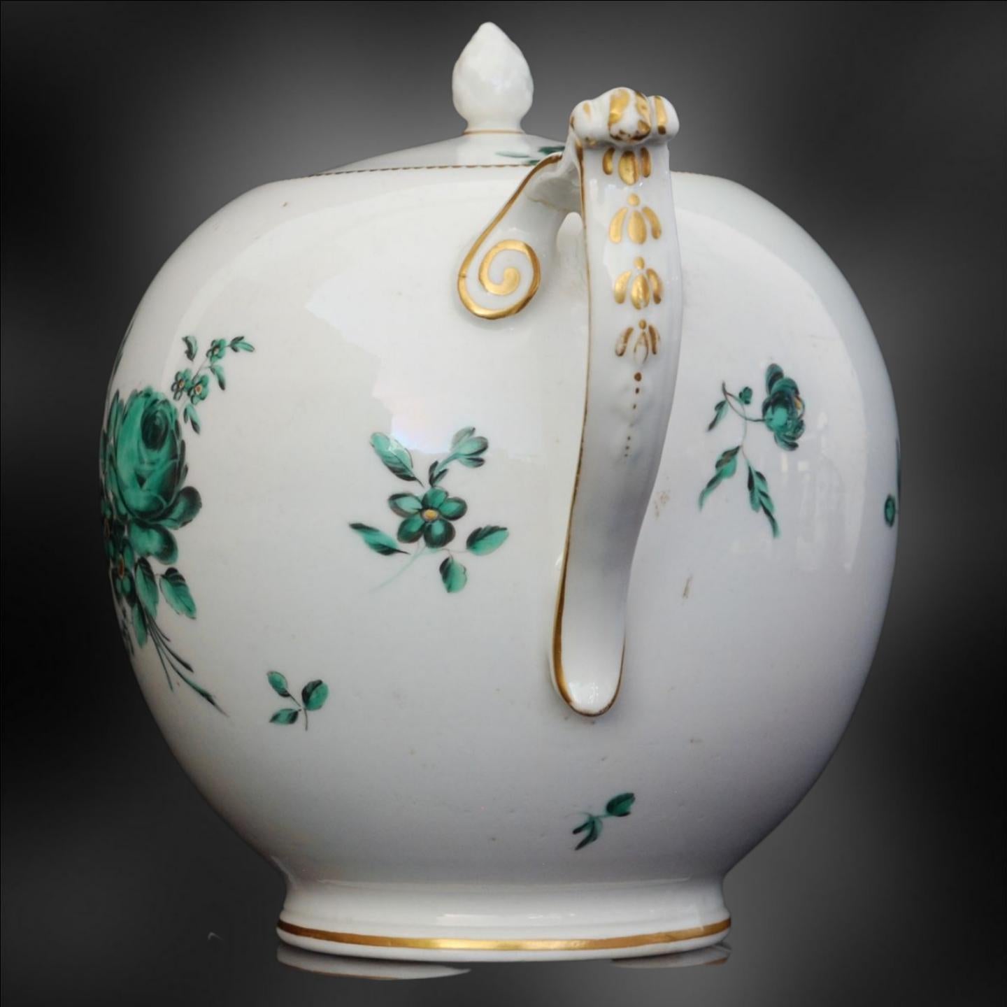 Molded Teapot, Derby Porcelain Works, circa 1775 For Sale