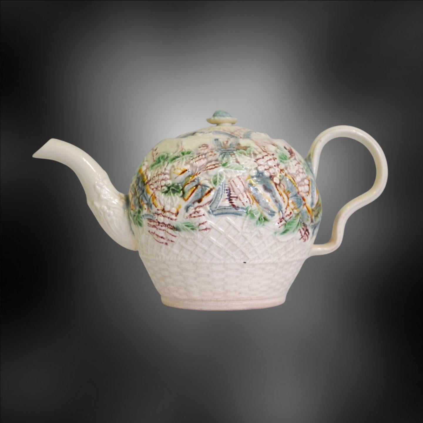 Neoclassical Teapot, Fruitbasket, William Greatbatch, circa 1770 For Sale