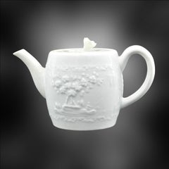 Teapot in Blanc De Chine, Worcester, circa 1760