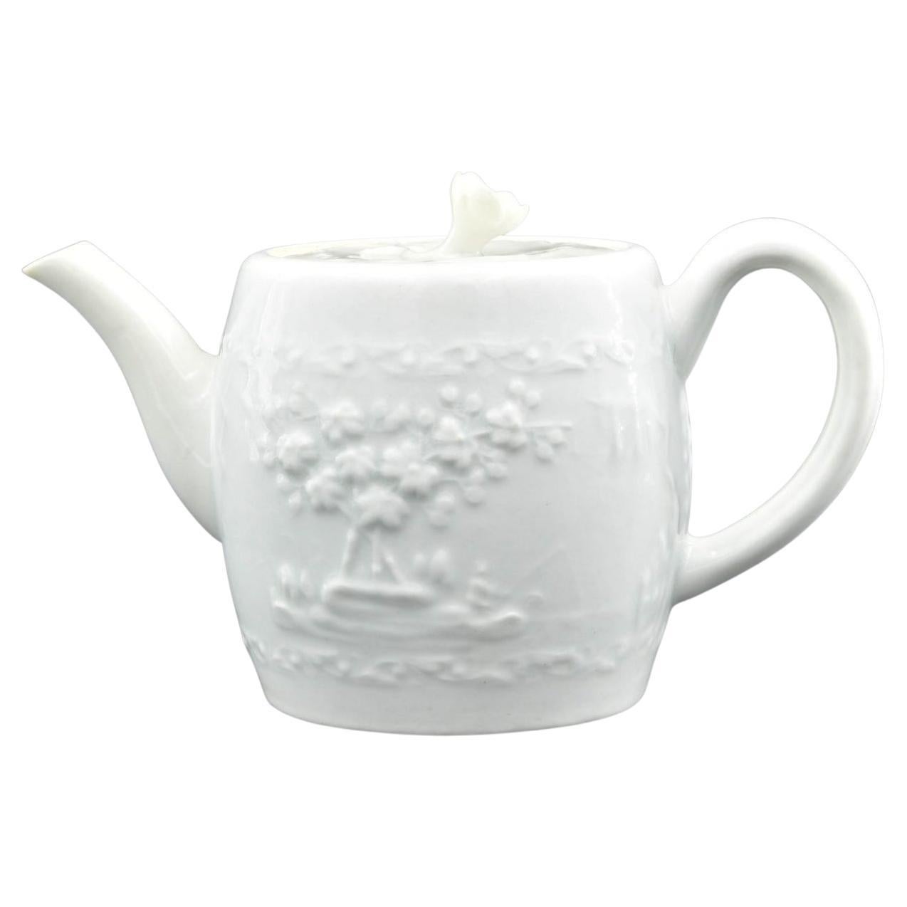 Teapot in Blanc De Chine, Worcester, circa 1760 For Sale