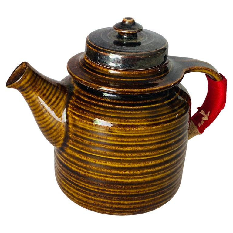 Teapot in Glazed Earthenware for Arabia Finland in Brown Color Midcentury  For Sale at 1stDibs