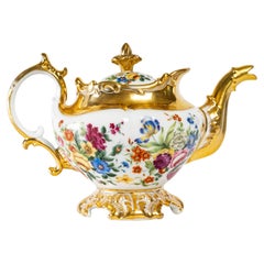 Antique Teapot in Paris Porcelain, 19th Century