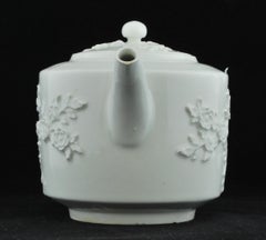 Teapot in the White, Prunus Decorated, Bow, circa 1749