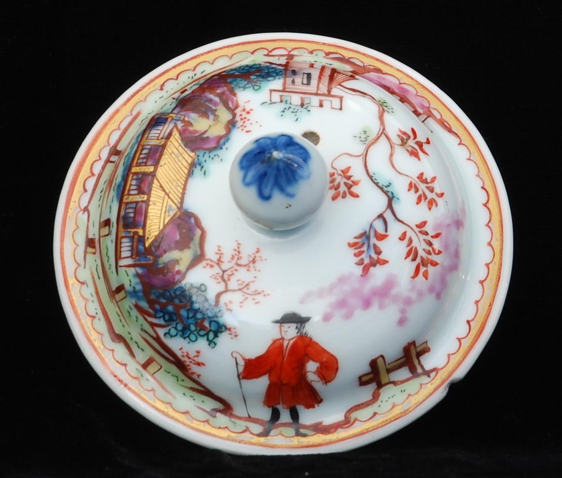 Teapot, Red Coat Pattern, China, circa 1740, Decorated in London by Giles For Sale 3