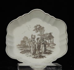 Teapot Stand, "Milkmaids" Pattern, Worcester, circa 1760