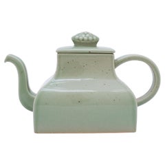 Teapot with Green Celadon Glaze Signe Persson Melin, Rörstrand, Vintage