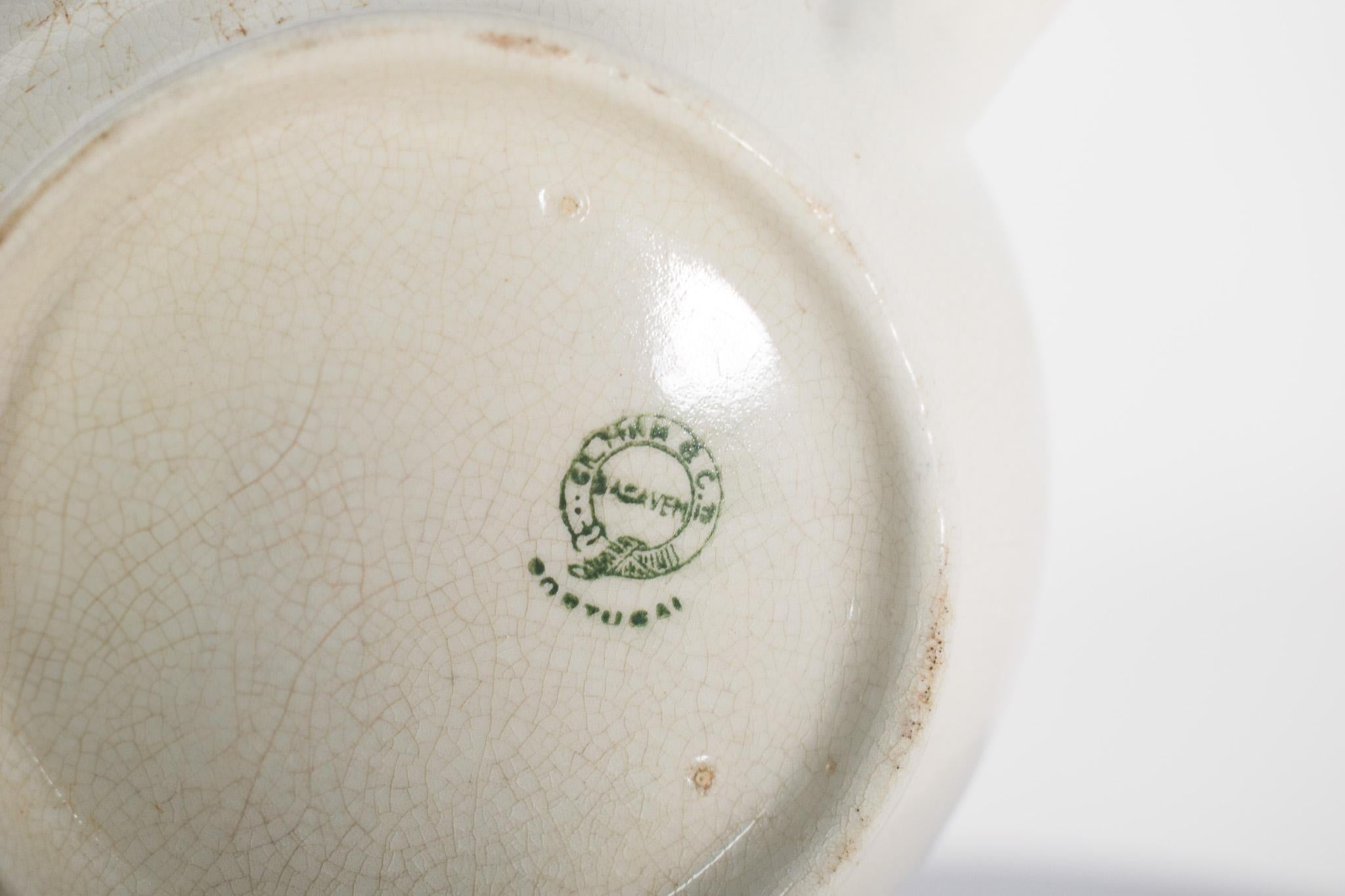 British Teapot Without Lid in Portuguese Faience from Sacavém For Sale