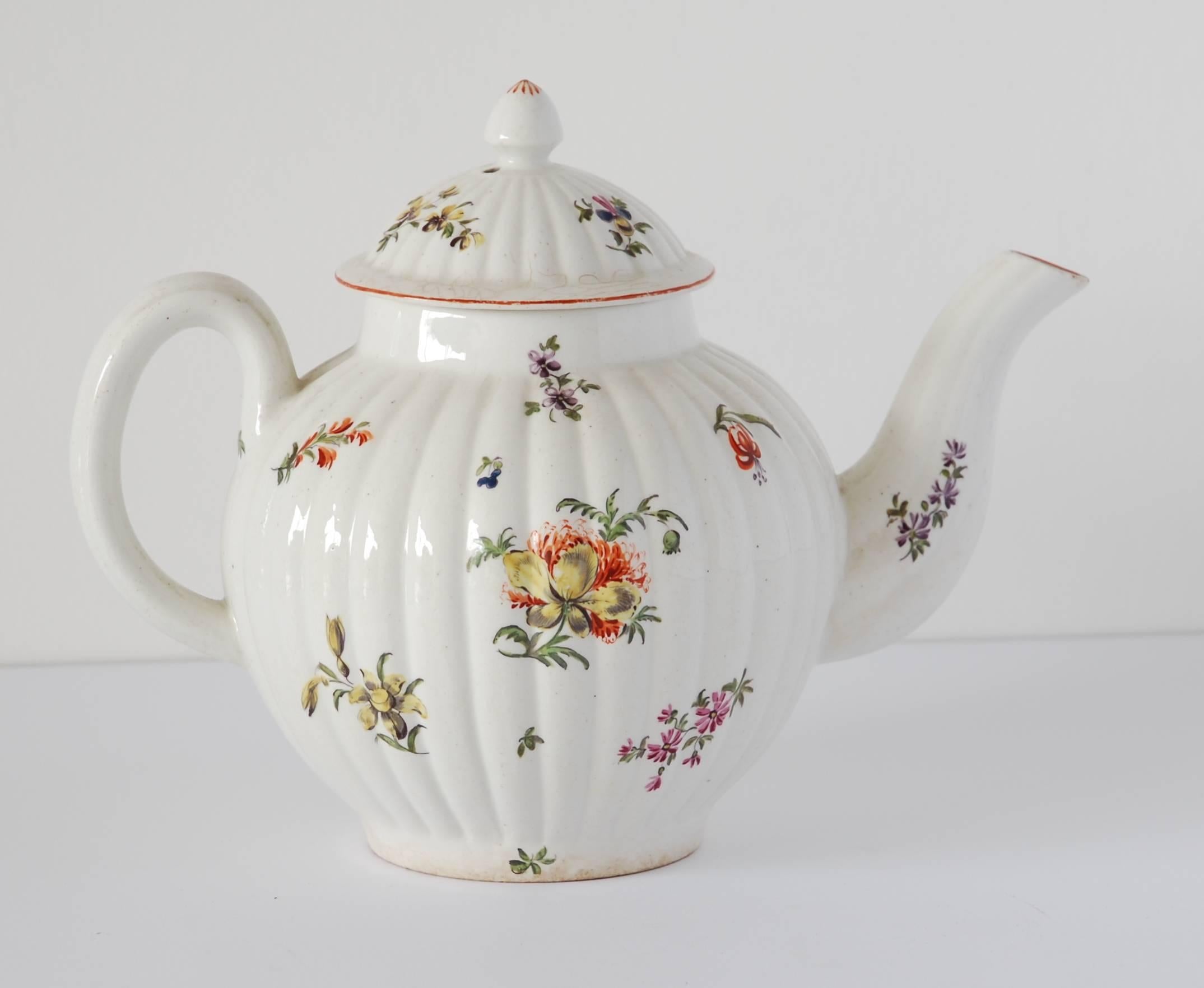 Molded Teapot, Derby Porcelain Works, circa 1776