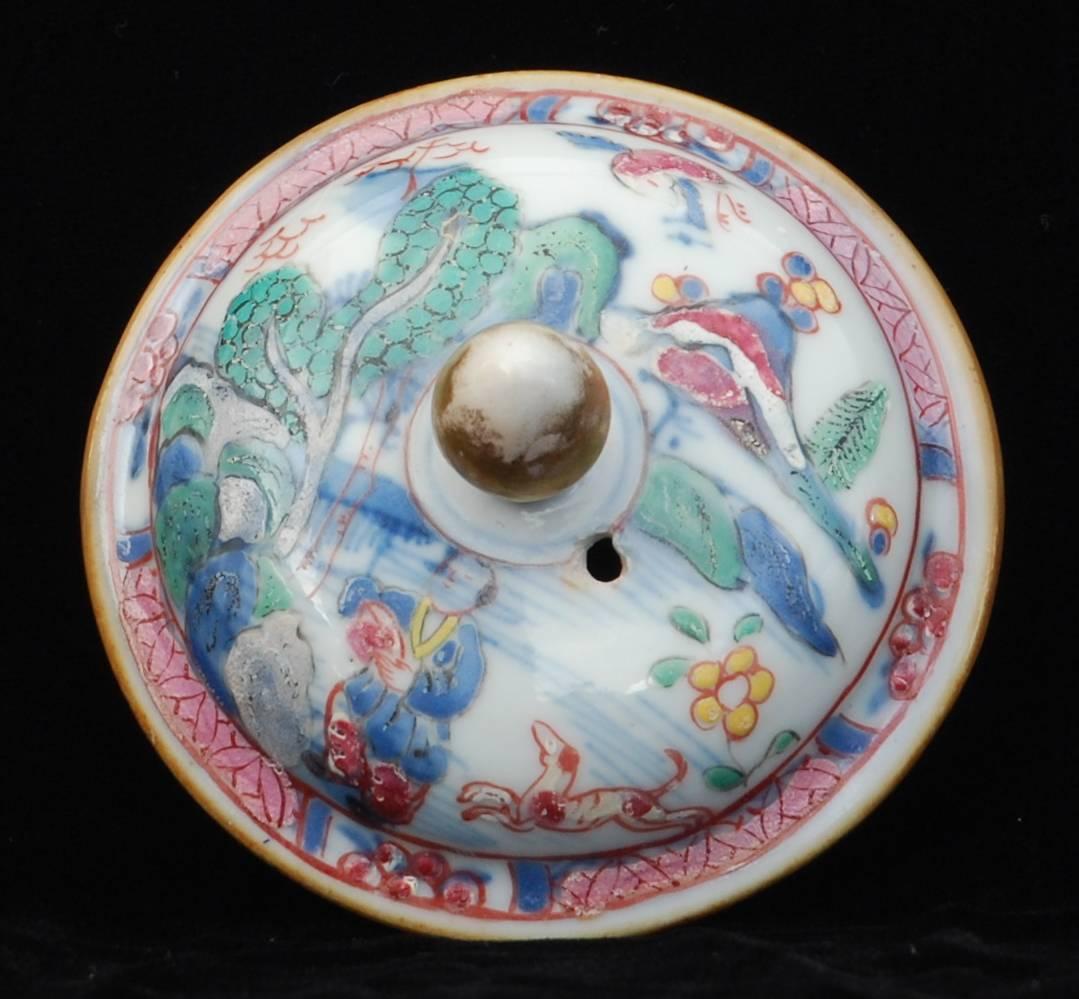 Teapot, Prancing Ponies, China, circa 1760, Decorated in London 4