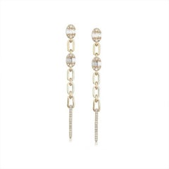 Tear Danglers 14K (or 18k upon request) Yellow Gold Diamond Drop Earrings