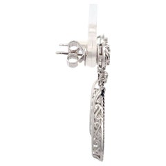 Tear Drop Diamond Shape Earrings 2.75 Carats 18 Karat White Gold