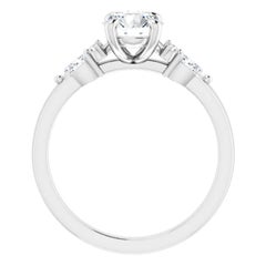 Tear Drop Three-Stone GIA Certified Round Diamond Engagement Ring 18 Karat Gold