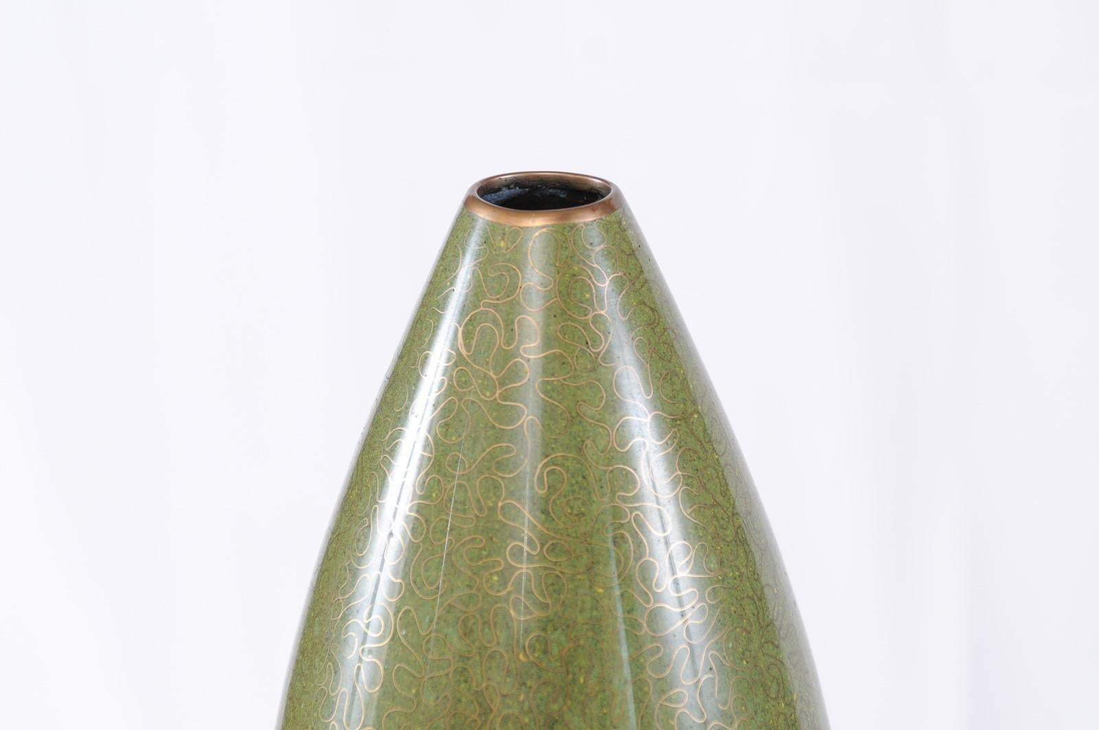Contemporary Tear Drop Vase, Verde Mi Shi Wen, Robert Kuo