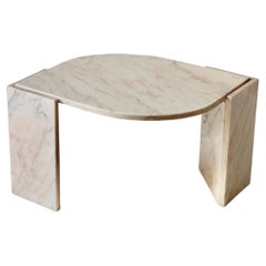 Retro Tear Shaped Coffee Table in Light Pink Marble, Italy 1970s